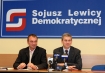 Konferencja prasowa sekretarza generalnego SLD Grzegorza Napieralskiego w Szczecinie 3.09.2007 n/z Grzegorz Napieralski (z prawej)