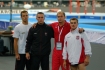 Od lewej: Kamil Hulbj, Krzysztof Muchorski, Andrei Levit, Leszek Blanik - reprezentacja polski na mistrzostwa wiata, tu po starcie w kwalifikacjach.