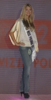 06.09.2007: W TVP odobaa si konferecnja prasowa przed wyborami Miss Polonia 2007 n/z finalistka Miss Polonia 2007 nr 5 Andrea Myrander, 22 lata, wzrost 173, biust 88, talia 67, biodra 92.