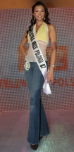 06.09.2007: W TVP odobaa si konferecnja prasowa przed wyborami Miss Polonia 2007 n/z finalistka Miss Polonia 2007 nr 12 Barbara Tatara, 21 lat, wzrost 176, niust 86, talia 66, biodra 85.