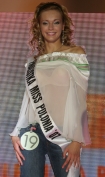 06.09.2007: W TVP odobaa si konferecnja prasowa przed wyborami Miss Polonia 2007 n/z finalistka Miss Polonia 2007 nr 19 Aleksandra Janiec, 20 lat, wzrost 178, biust 87, talia 68, biodra 84.