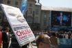 Krakw, 09.05.2012, manifestacja przeciwko Euro 2012 w trakcie wizyty pucharu europy w Krakowie pod hasem "Chleba zamiast igrzysk"