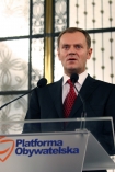 9.11.2007 Warszawa. Po desygnacji na stanowisko premiera Donald Tusk zwolal w sejmie konferencje prasowa.