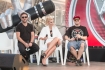 Spotkanie z trenerami nowej edycji The Voice of Poland telewizji TVP; Warszawa 11-08-2015; n/z: Maria Sadowska; Andrzej Piseczny; Afromental, Tomson; Baron