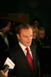 12.10.2007 Warszawa. Zakonczyla sie dabata Jaroslaw Kaczynski - Donald Tusk. Na zdjeciu Donald Tusk.