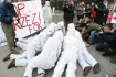 Protest przeciwko polowaniom na foki w Kanadzie, organizowany przez Fundacj Viva! Akcja dla Zwierzt, Warszawa, Polska, Ambasada Kanady, ul. Pikna 2/8. 14.03.2008.
