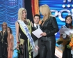 15.09.2007: W Warszawie odbyy si wybory Miss Polonia 2007  n/z I -vice Miss Polonia 2007 i Miss telewidzw nr 16 Anna Tarnowska, 21 lat, wzrost 177, biust 89, talia 66, biodra 84.