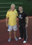 Leszek Blanik na treningu wraz z nim trener Alfred Kucharczyk