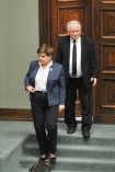 6. posiedzenie Sejmu VIII kadencji, Warszawa 21-12-2015; n/z Beata Szydlo, Jaroslaw Kaczynski;