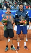Pekao Szczecin Open 2012 challenger tenisowy w Szczecinie 17-23.09.2012 n/z Victor Hanescu (ROU) I m. i Inigo Cervantes (ESP) II m.