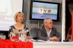 Konferencja prasowa z okazji jubileuszu 15-lecia TV Polonia. N/z Agnieszka Romaszewska-Guzy oraz Bogdan Milczarek