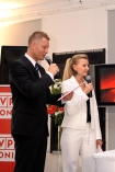 Konferencja Prasowa z okazji jubileuszu 15-lecia TV Polonia. N/z Anna Karna oraz Daniel Kondraciuk