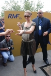 Krakw 2008.06.28, Kanadyjska piosenkarka Celine Dion jako pierwsza artystka odcisna swoj do w Alei Gwiazd RMF FM na krakowskich Bulwarach Wilanych. n/z Celine Dion