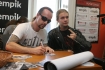 28.09.2009, w krakowskim Empiku zesp Behemoth spotka si z fanami przed koncertem. n/z Nergal