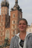 Agnieszka Radwaska na krakowskim Rynku.