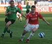 Orange Ekstraklasa: Wisa Krakw - Zagbie Lubin 0:0. n/z Pawe Broek (Wisa) i Vidas Alunderis (Zagbie).