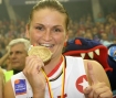 Fina PLKK: Wisa - Lotos 68:54. n/z Dorota Gburczyk ze zotym medalem Mistrzostw Polski.