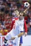 17.01.2016, Krakow Cracow, Mistrzostwa Europy w Pilce Recznej, 12th Men's European Handball Championship, Serbia - Francja Serbia - France n/z  Michael Guigou