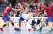 17.01.2016, Krakow Cracow, Mistrzostwa Europy w Pilce Recznej, 12th Men's European Handball Championship, Serbia - Francja Serbia - France n/z Luka Karabatic Milos Orbovic Novak Boskovic