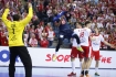 19.01.2016, Krakow Cracow, Mistrzostwa Europy w Pilce Recznej, 12th Men's European Handball Championship, Polska - Francja Poland - France n/z  Slawomir Szmal Luc Abalo